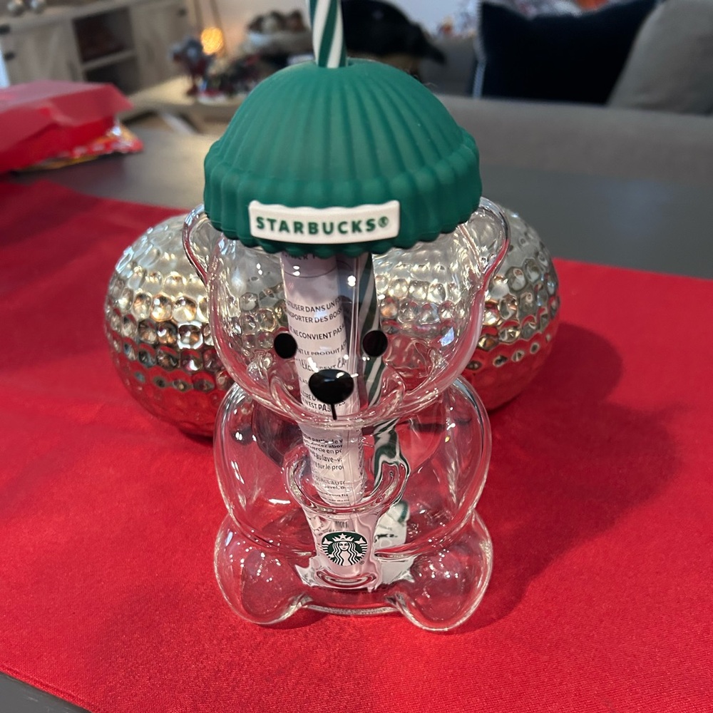 Starbucks Clear Bear Tumbler with Teal Lid